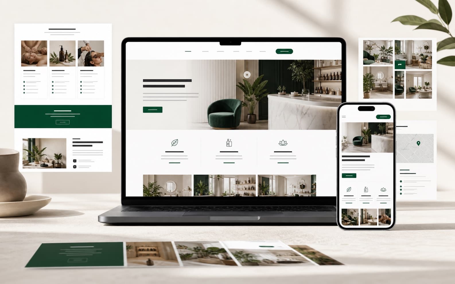 Modern local business website shown on desktop and mobile